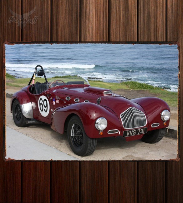 Металлическая табличка Allard K2 Roadster Race Car Металлическая табличка Allard K2 Roadster Race Car